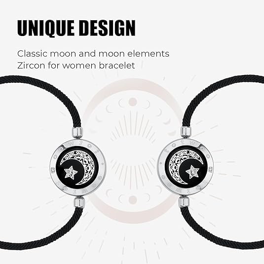 Long Distance Touch Bracelets for Couples, Vibration & Light up for Love Couples Bracelets | Long Distance Relationship Gifts for Girlfriend Bluetooth Pairing Jewelry