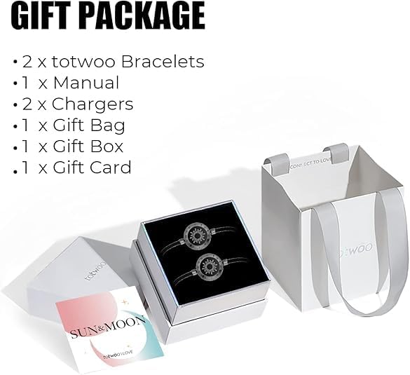 Long Distance Touch Bracelets for Couples, Vibration & Light up for Love Couples Bracelets | Long Distance Relationship Gifts for Girlfriend Bluetooth Pairing Jewelry