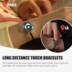 Long Distance Touch Bracelets for Couples, Vibration & Light up for Love Couples Bracelets | Long Distance Relationship Gifts for Girlfriend Bluetooth Pairing Jewelry