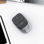 Bluetooth Detachable Air Mouse Touchpad Mouse with Voice Recording, Presentation Clicker Wireless Presenter Presentation Remote with Laser Pointer for Mac, Windows (Recording, Silver)