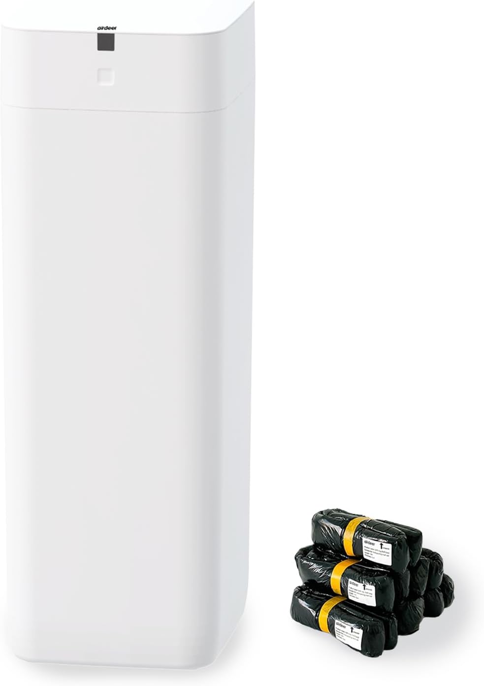 Automatic Trash Can, 4 Gallon Self Sealing and Self-Changing Smart Trash Can, Motion Sensor, Touchless Garbage can with lid for Kitchen Bathroom Office, 6 Refill Rings(A1, Golden line)