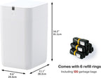 Automatic Trash Can, 4 Gallon Self Sealing and Self-Changing Smart Trash Can, Motion Sensor, Touchless Garbage can with lid for Kitchen Bathroom Office, 6 Refill Rings(A1, Golden line)