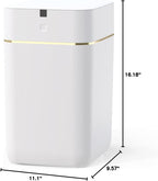 Automatic Trash Can, 4 Gallon Self Sealing and Self-Changing Smart Trash Can, Motion Sensor, Touchless Garbage can with lid for Kitchen Bathroom Office, 6 Refill Rings(A1, Golden line)
