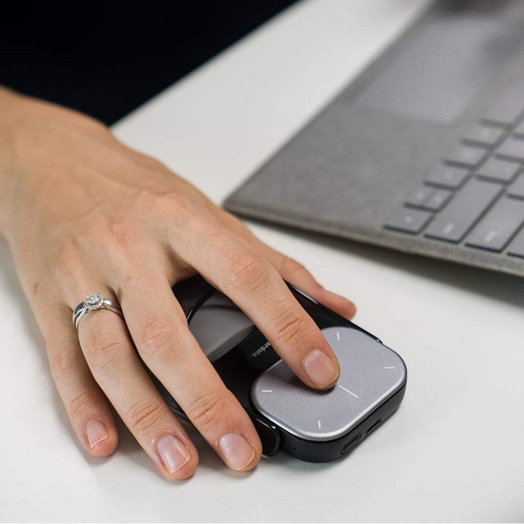 Bluetooth Detachable Air Mouse Touchpad Mouse with Voice Recording, Presentation Clicker Wireless Presenter Presentation Remote with Laser Pointer for Mac, Windows (Recording, Silver)