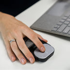 Bluetooth Detachable Air Mouse Touchpad Mouse with Voice Recording, Presentation Clicker Wireless Presenter Presentation Remote with Laser Pointer for Mac, Windows (Recording, Silver)