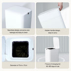 Automatic Trash Can, 4 Gallon Self Sealing and Self-Changing Smart Trash Can, Motion Sensor, Touchless Garbage can with lid for Kitchen Bathroom Office, 6 Refill Rings(A1, Golden line)