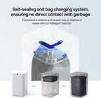 Automatic Trash Can, 4 Gallon Self Sealing and Self-Changing Smart Trash Can, Motion Sensor, Touchless Garbage can with lid for Kitchen Bathroom Office, 6 Refill Rings(A1, Golden line)