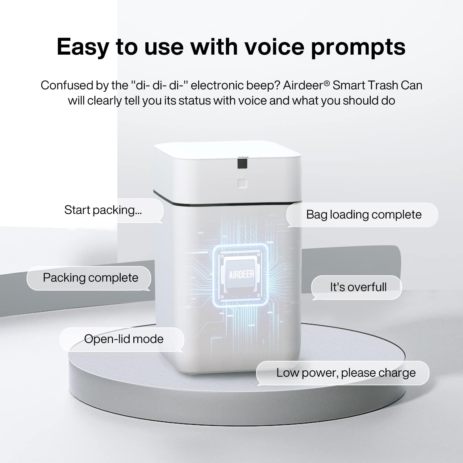 Automatic Trash Can, 4 Gallon Self Sealing and Self-Changing Smart Trash Can, Motion Sensor, Touchless Garbage can with lid for Kitchen Bathroom Office, 6 Refill Rings(A1, Golden line)