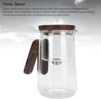 Glass Tea Pot, Transparent Tea Pot, 800ml Magnetic Water Separation Teapot with Strainer Timer for Brewing Tea