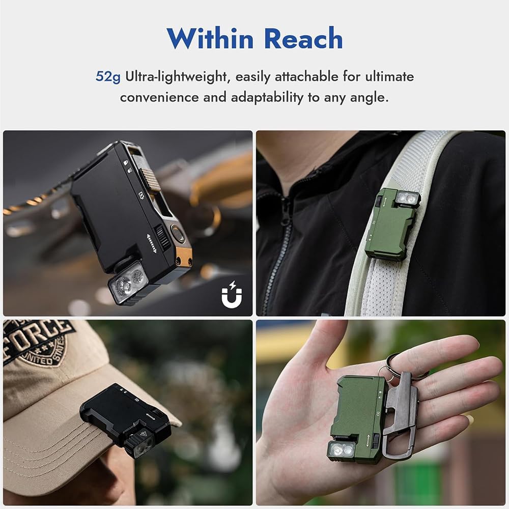 G5 Rechargeable EDC Flashlight, 400 Lumens Dual Light Sources Mini Flashlight with RGB Light, Portable Flat Pocket Flashlights, Magnetic Keychain for Outdoor Home Emergencies