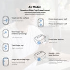 Bluetooth Detachable Air Mouse Touchpad Mouse with Voice Recording, Presentation Clicker Wireless Presenter Presentation Remote with Laser Pointer for Mac, Windows (Recording, Silver)