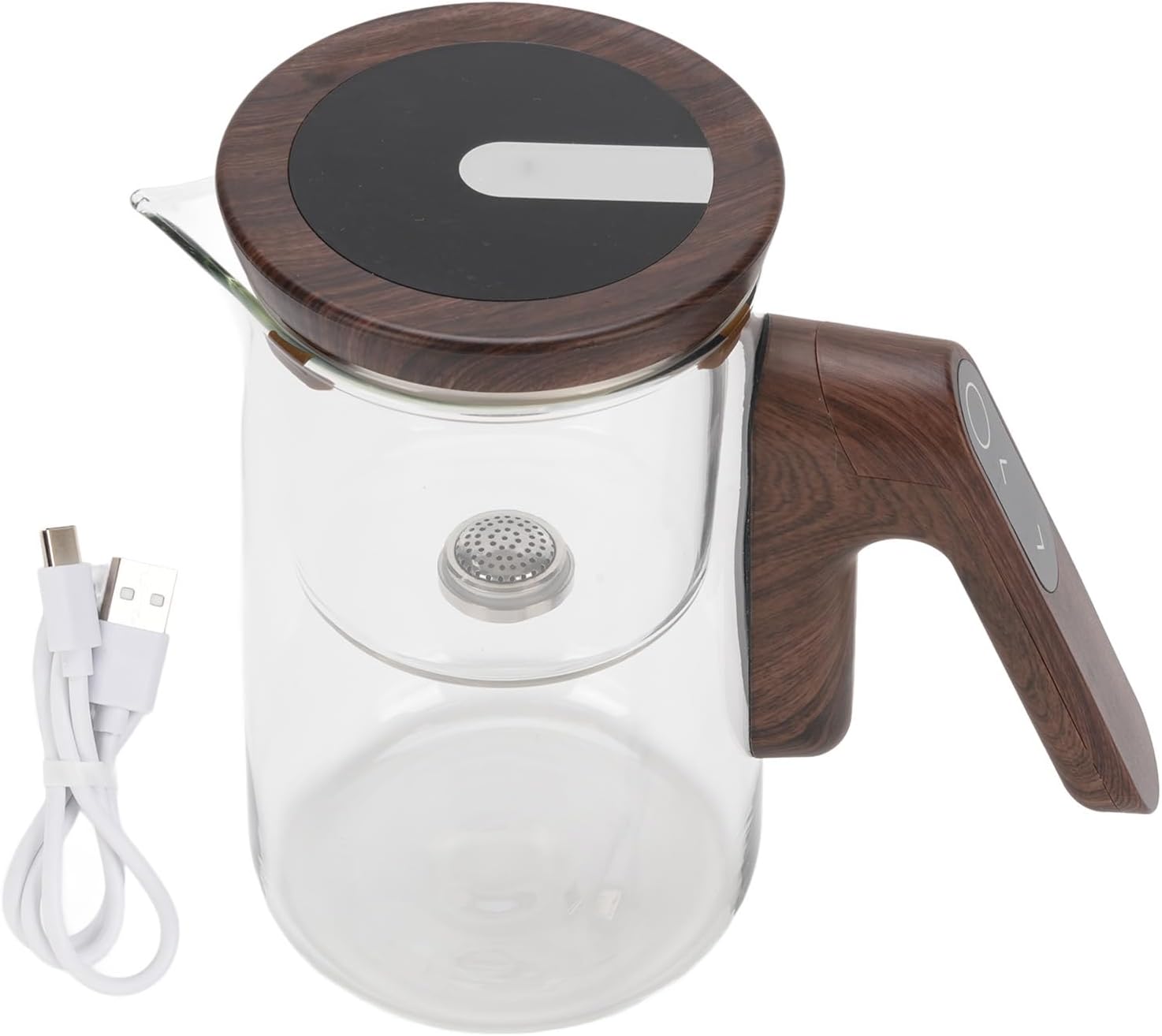 Glass Tea Pot, Transparent Tea Pot, 800ml Magnetic Water Separation Teapot with Strainer Timer for Brewing Tea