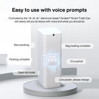 Automatic Trash Can, 4 Gallon Self Sealing and Self-Changing Smart Trash Can, Motion Sensor, Touchless Garbage can with lid for Kitchen Bathroom Office, 6 Refill Rings(A1, Golden line)