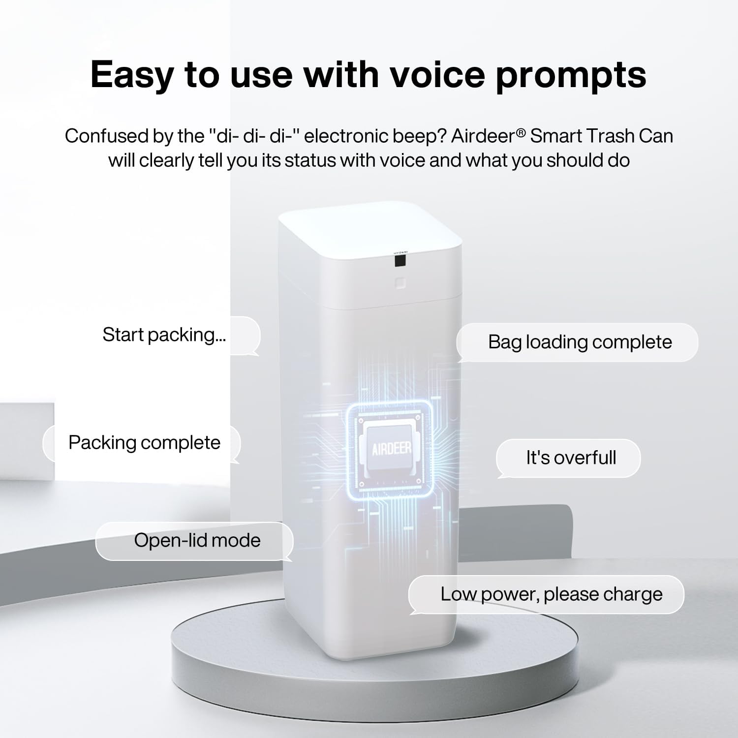 Automatic Trash Can, 4 Gallon Self Sealing and Self-Changing Smart Trash Can, Motion Sensor, Touchless Garbage can with lid for Kitchen Bathroom Office, 6 Refill Rings(A1, Golden line)