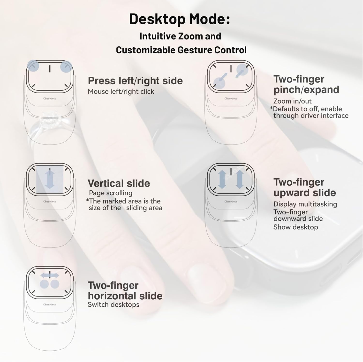 Bluetooth Detachable Air Mouse Touchpad Mouse with Voice Recording, Presentation Clicker Wireless Presenter Presentation Remote with Laser Pointer for Mac, Windows (Recording, Silver)