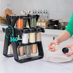 Rotating Spice Rack Set, Ferris Wheel Design With 18 Jars, Spice Bottle Sealing Jar Multifunctional Spice Bottle Spices Kitchen Supplies