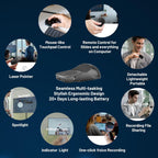 Bluetooth Detachable Air Mouse Touchpad Mouse with Voice Recording, Presentation Clicker Wireless Presenter Presentation Remote with Laser Pointer for Mac, Windows (Recording, Silver)