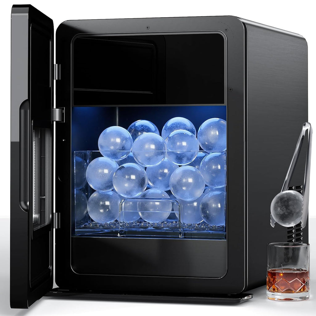 2inch Ice Ball Maker – 4 pcs Round Cubes in 35 Mins, 144pcs/Day, Clear Sphere Ice Maker Machine for Whiskey, Bourbon & Cocktails, Self-Cleaning, Auto Water Supply, for Home Bar & Parties