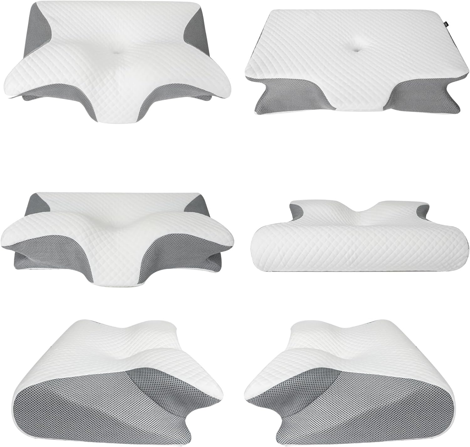 Memory Foam Cervical Pillow, 2 in 1 Ergonomic Contour Orthopedic Pillow for Neck Pain, Contoured Support Pillows for Side Back Stomach Sleepers