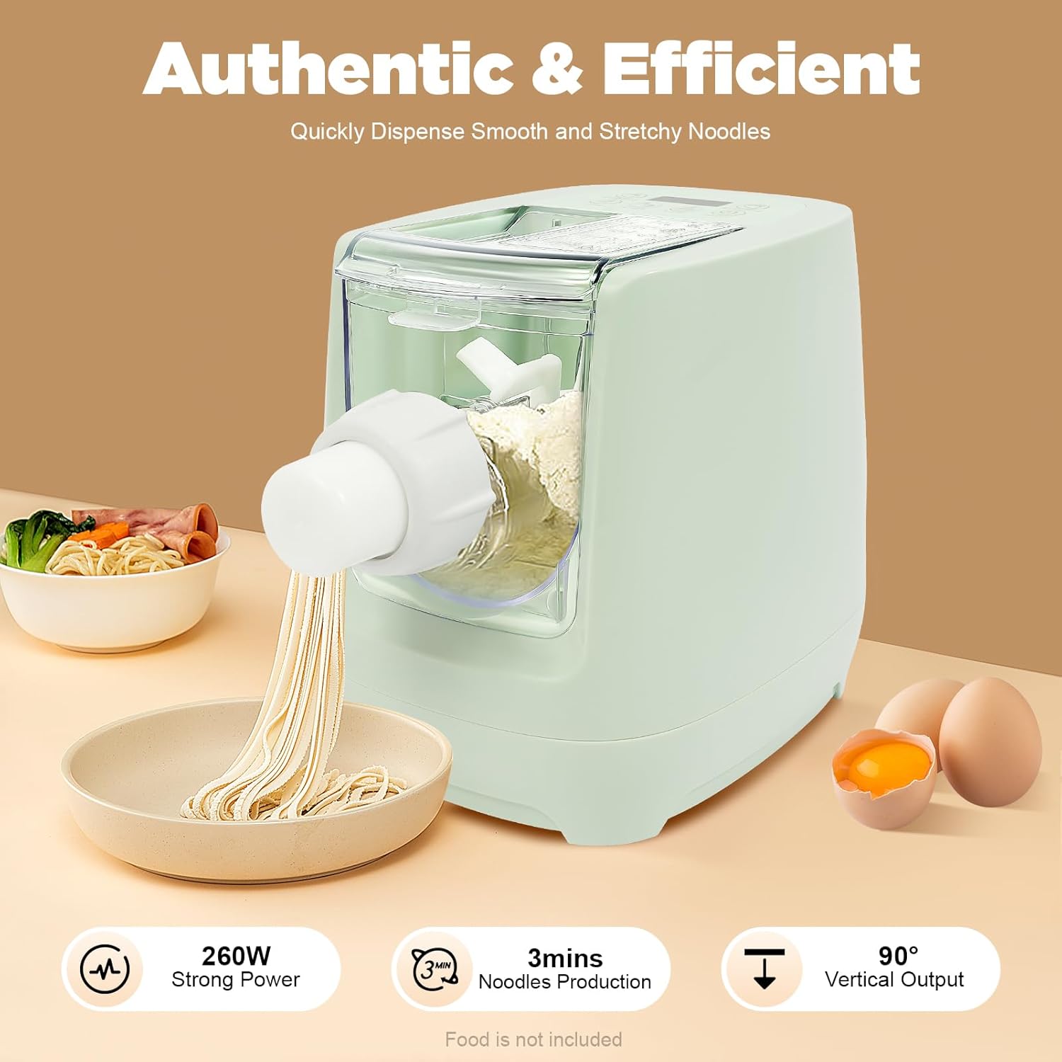 Electric Pasta Maker,260W Household Automatic Pasta Maker Machine,Automatic Noodle Maker with 13 Noodle Shapes for Home Kitchen Use