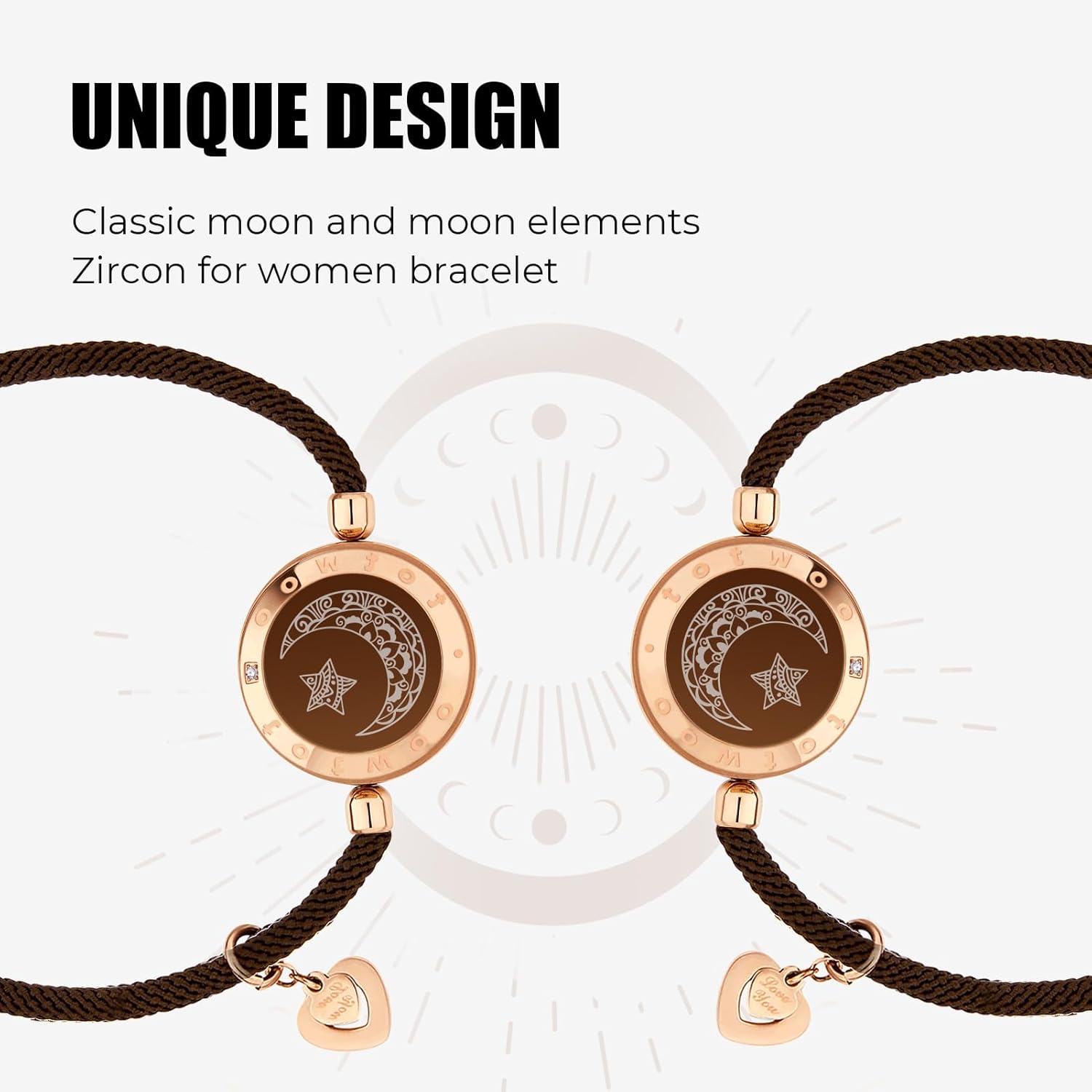 Long Distance Touch Bracelets for Couples, Vibration & Light up for Love Couples Bracelets | Long Distance Relationship Gifts for Girlfriend Bluetooth Pairing Jewelry
