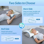 Memory Foam Cervical Pillow, 2 in 1 Ergonomic Contour Orthopedic Pillow for Neck Pain, Contoured Support Pillows for Side Back Stomach Sleepers