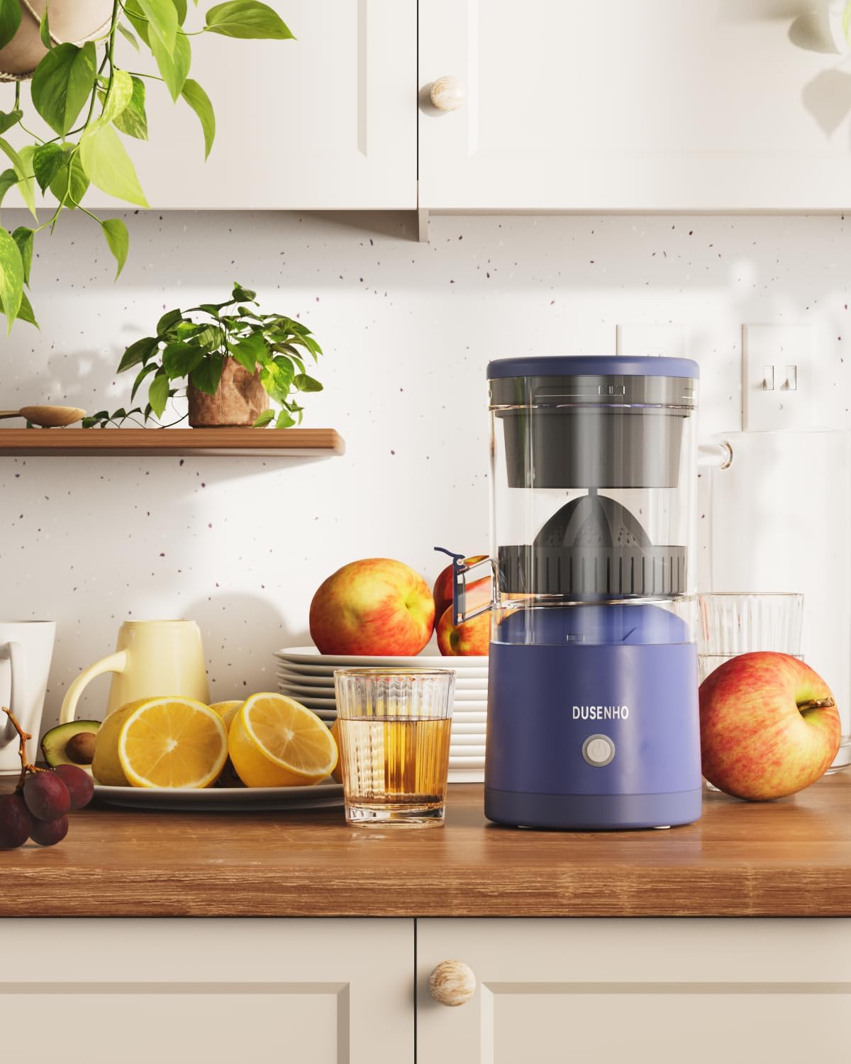 Citrus Juicer Machines Rechargeable - Portable Juicer with USB and Cleaning Brush for Orange, Lemon, Grapefruit