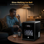 2inch Ice Ball Maker – 4 pcs Round Cubes in 35 Mins, 144pcs/Day, Clear Sphere Ice Maker Machine for Whiskey, Bourbon & Cocktails, Self-Cleaning, Auto Water Supply, for Home Bar & Parties