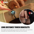 Long Distance Touch Bracelets for Couples, Vibration & Light up for Love Couples Bracelets | Long Distance Relationship Gifts for Girlfriend Bluetooth Pairing Jewelry