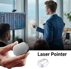 Bluetooth Detachable Air Mouse Touchpad Mouse with Voice Recording, Presentation Clicker Wireless Presenter Presentation Remote with Laser Pointer for Mac, Windows (Recording, Silver)