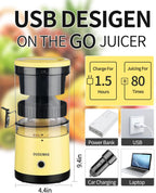 Citrus Juicer Machines Rechargeable - Portable Juicer with USB and Cleaning Brush for Orange, Lemon, Grapefruit