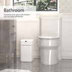Automatic Trash Can, 4 Gallon Self Sealing and Self-Changing Smart Trash Can, Motion Sensor, Touchless Garbage can with lid for Kitchen Bathroom Office, 6 Refill Rings(A1, Golden line)